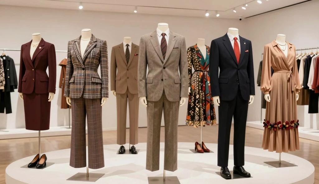 Vintage clothing collection with modern embellishments